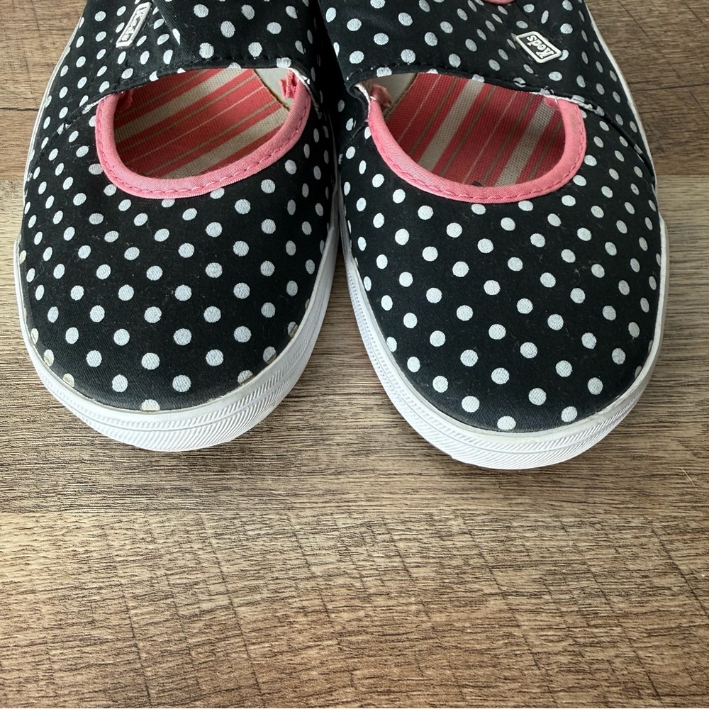 Keds Black Polka Dot Mary Jane Mules with Pink Trim - Picture 4 of 13